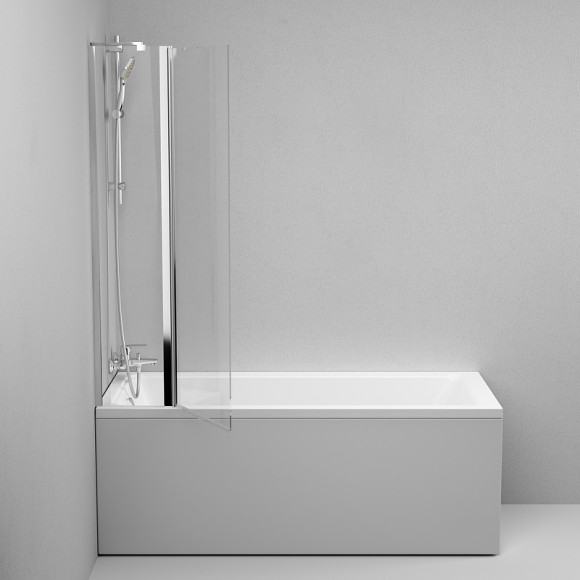 Шторка на ванну AM.PM Gem 80 W90BS-D3W5-140CT профиль Хром стекло прозрачное