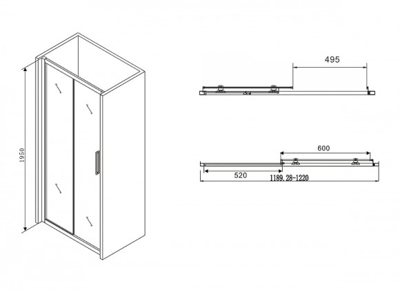 Душевая дверь Abber Schwarzer Diamant 120 AG30120BH профиль Черный стекло прозрачное Душевая дверь Abber Schwarzer Diamant 120 AG30120BH профиль Черный стекло прозрачное