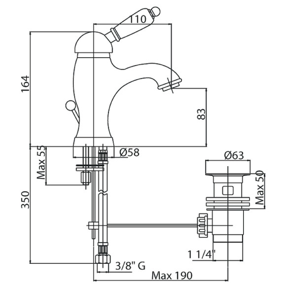 Смеситель для раковины Cezares Elite ELITE-LSM1-01-Bi Хром Смеситель для раковины Cezares Elite ELITE-LSM1-01-Bi Хром