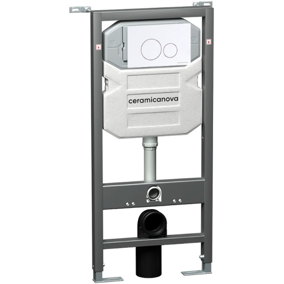 Комплект унитаза с инсталляцией Ceramicanova Forma CN3009_1001W_1000 с сиденьем Микролифт и Белой клавишей смыва Комплект унитаза с инсталляцией Ceramicanova Forma CN3009_1001W_1000 с сиденьем Микролифт и Белой клавишей смыва