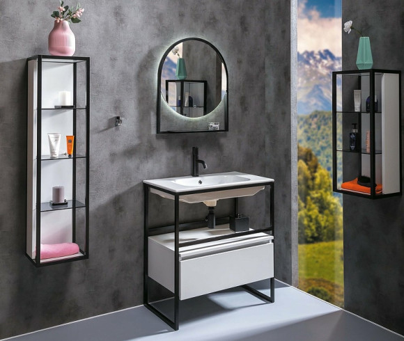 Шкаф пенал Boheme Armadi Art Loft 30 896-W подвесной Белый Черный Шкаф пенал Boheme Armadi Art Loft 30 896-W подвесной Белый Черный