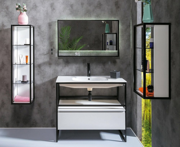 Шкаф пенал Boheme Armadi Art Loft 30 896-W подвесной Белый Черный Шкаф пенал Boheme Armadi Art Loft 30 896-W подвесной Белый Черный