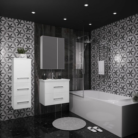 Зеркальный шкаф Opadiris Арабеско 60 00-00005347 Белый глянцевый