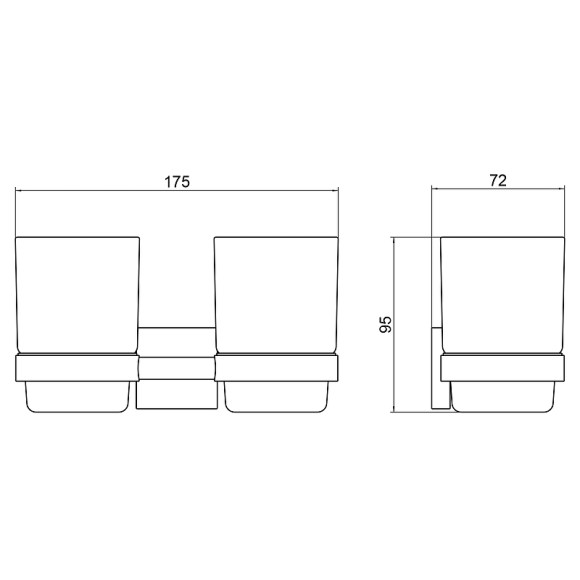 Стакан для зубных щеток Timo Selene 12034/03 двойной Черный матовый Стакан для зубных щеток Timo Selene 12034/03 двойной Черный матовый
