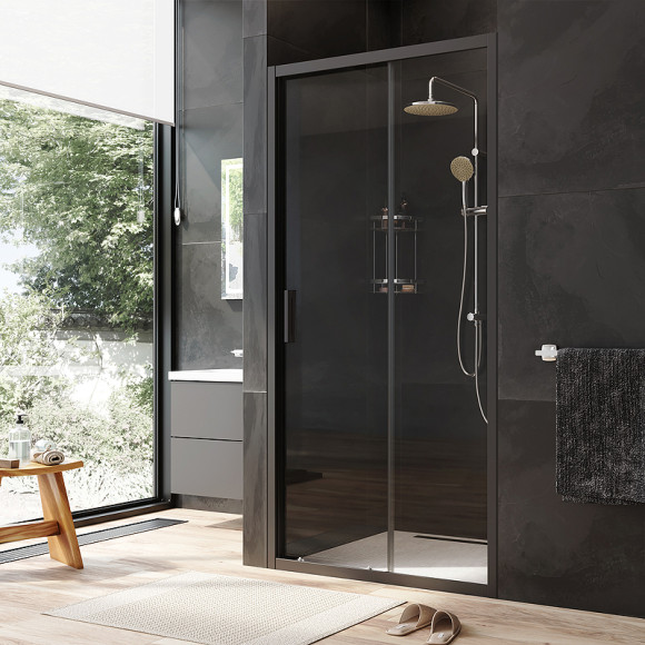 Душевая дверь AM.PM Gem Solo 100 W90G-100-1-195BT профиль Черный матовый стекло прозрачное Душевая дверь AM.PM Gem Solo 100 W90G-100-1-195BT профиль Черный матовый стекло прозрачное