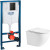 Комплект унитаза WeltWasser Merzbach 043 GL-WT 10000009939 с инсталляцией Grohe Rapid SL 38811KF0 с сиденьем Микролифт и Черной матовой клавишей смыва