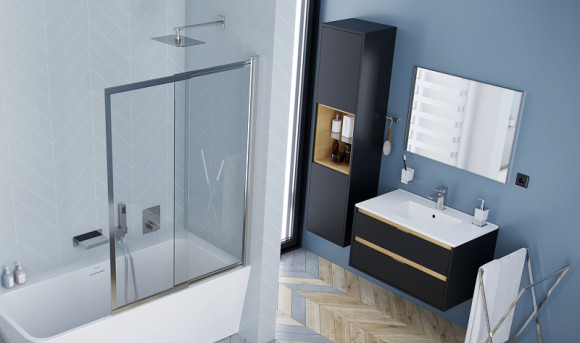 Шкаф пенал Excellent Tuto 40 MLEX.0201.400.BKBL подвесной Черный матовый Дуб Шкаф пенал Excellent Tuto 40 MLEX.0201.400.BKBL подвесной Черный матовый Дуб