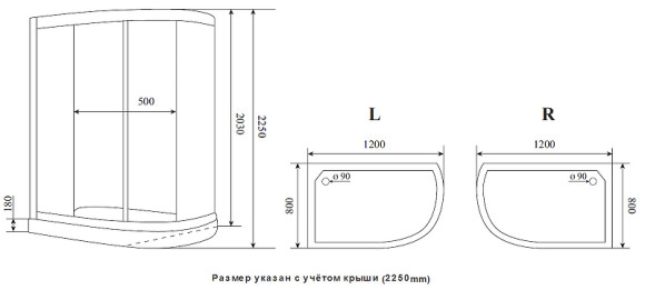 Душевая кабина Timo Premium 120x80 ILMA902R без гидромассажа