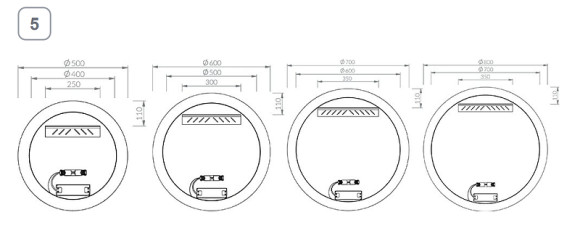 Зеркало Ravak Luna 70 X000001579 с подсветкой круглое Зеркало Ravak Luna 70 X000001579 с подсветкой круглое