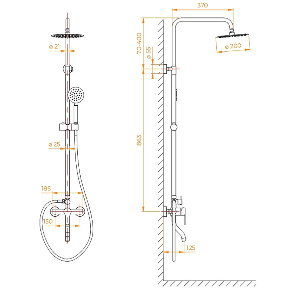 Душевая система RGW Shower Panels SP-24 59140124-13 Хром Душевая система RGW Shower Panels SP-24 59140124-13 Хром