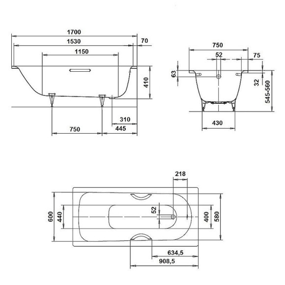 Стальная ванна Kaldewei Saniform Plus 373-1 170x75 112600010001 без покрытия Стальная ванна Kaldewei Saniform Plus 373-1 170x75 112600010001 без покрытия