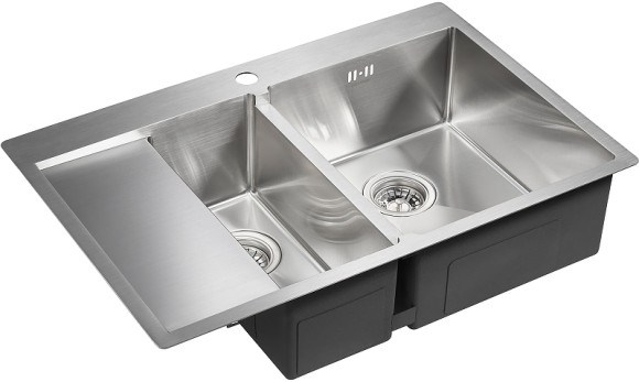Кухонная мойка Paulmark Kroner 78/2SF PM227851-BSR Брашированная сталь Кухонная мойка Paulmark Kroner 78/2SF PM227851-BSR Брашированная сталь