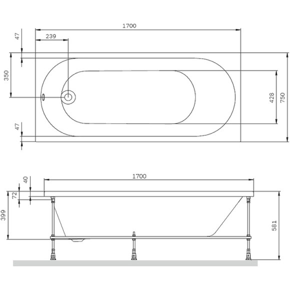 Акриловая ванна AM.PM X-Joy 170х70 W94A-170-070W-A1 без гидромассажа Акриловая ванна AM.PM X-Joy 170х70 W94A-170-070W-A1 без гидромассажа