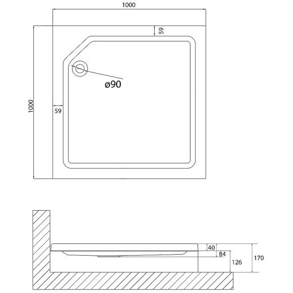 Акриловый поддон для душа Niagara Nova 100x100 NG-100-100Q RUS Белый Акриловый поддон для душа Niagara Nova 100x100 NG-100-100Q RUS Белый