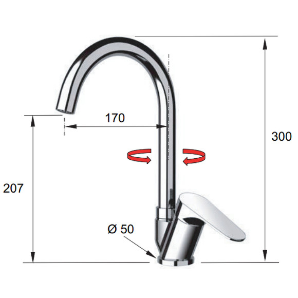 Смеситель для кухни Remer Class Line L42B Хром Смеситель для кухни Remer Class Line L42B Хром