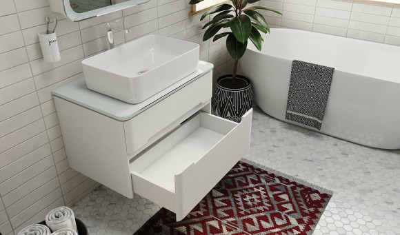 Тумба под раковину Jorno Bosko 75 Bos.01.75/P/W подвесная Белая