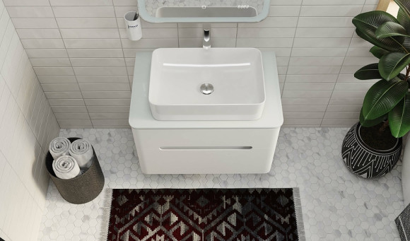 Тумба под раковину Jorno Bosko 75 Bos.01.75/P/W подвесная Белая