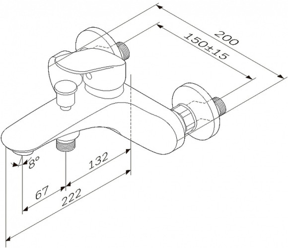 Смеситель для ванны AM.PM Like F8010016 Хром Смеситель для ванны AM.PM Like F8010016 Хром