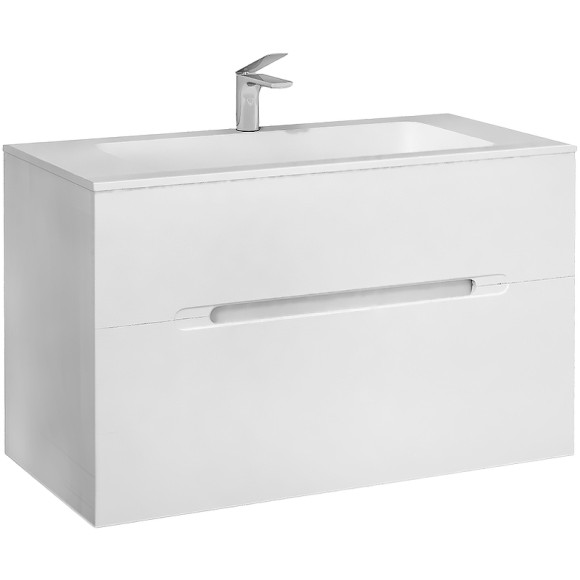 Тумба под раковину Jorno Modul 100 Mоl.01.97/P/W подвесная Белый глянец Тумба под раковину Jorno Modul 100 Mоl.01.97/P/W подвесная Белый глянец