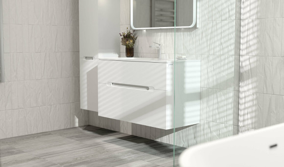 Тумба под раковину Jorno Modul 100 Mоl.01.97/P/W подвесная Белый глянец Тумба под раковину Jorno Modul 100 Mоl.01.97/P/W подвесная Белый глянец