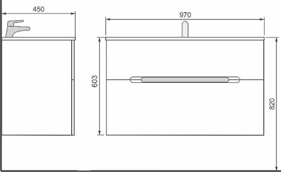 Тумба под раковину Jorno Modul 100 Mоl.01.97/P/W подвесная Белый глянец Тумба под раковину Jorno Modul 100 Mоl.01.97/P/W подвесная Белый глянец