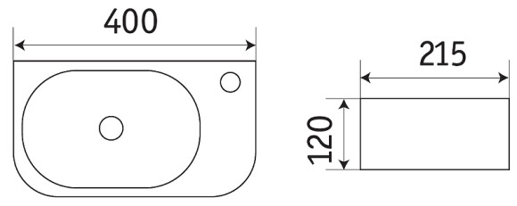 Раковина CeramaLux 40 78204LB Черная глянцевая