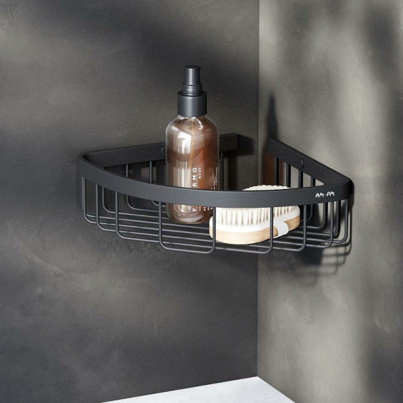 Полка корзина AM.PM Sense L A7452122 угловая Черная матовая Полка корзина AM.PM Sense L A7452122 угловая Черная матовая