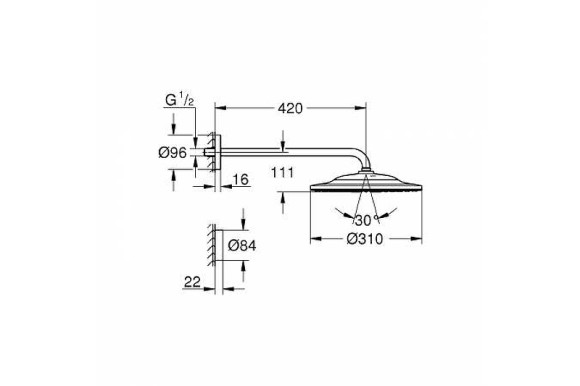 Верхний душ Grohe Rainshower SmartConnect 26640000 Хром Верхний душ Grohe Rainshower SmartConnect 26640000 Хром