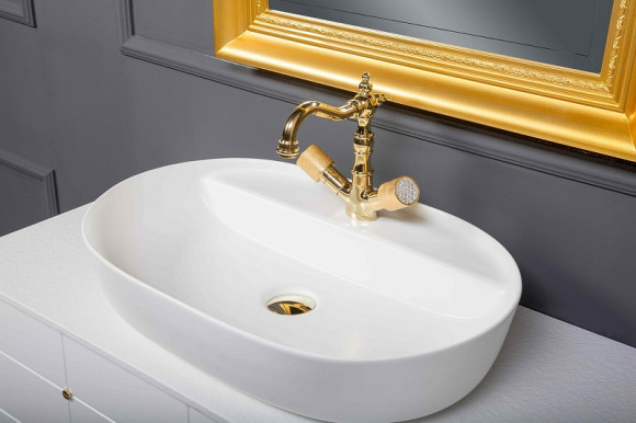 Тумба под раковину Boheme Armadi Art Vallessi Avangarde Piazza 100 841-100-WG подвесная Белая Золото