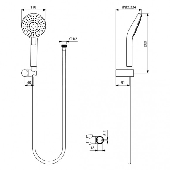 Душевая система Ideal Standard Ceraflex BC447AA Хром Душевая система Ideal Standard Ceraflex BC447AA Хром