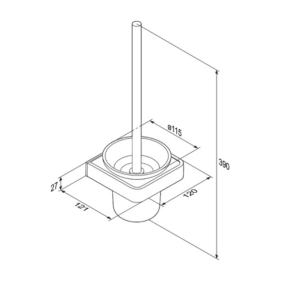 Ершик для унитаза Damixa Jupiter DA7733300 Черный Хром