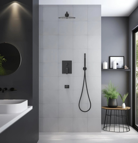 Душевая система Aquatek Оберон AQ1273MB Черная матовая