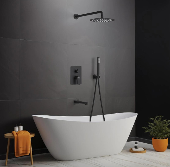 Душевая система Aquatek Оберон AQ1273MB Черная матовая