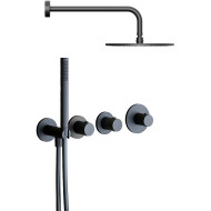 Душевая система Paffoni Modular Box KITMB000NO с термостатом Черная матовая Душевая система Paffoni Modular Box KITMB000NO с термостатом Черная матовая