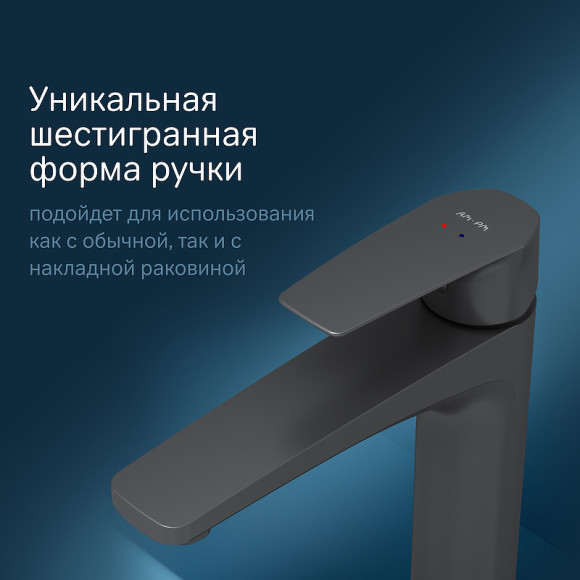 Смеситель для раковины AM.PM Gem F90A92022 Черный матовый