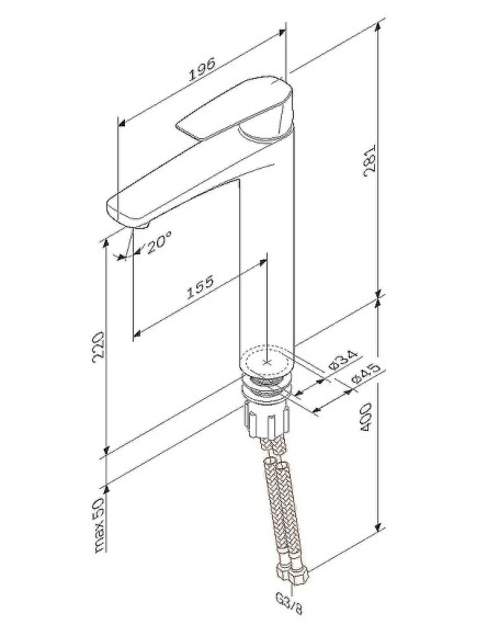 Смеситель для раковины AM.PM Gem F90A92022 Черный матовый
