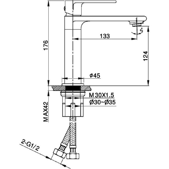 Смеситель для раковины Vincea Vogue VBF-1V1BG Брашированное золото
