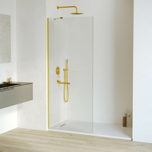 Душевая перегородка RGW Walk In WA-102Gb 120 351010212-16 профиль Золото брашированное стекло прозрачное Душевая перегородка RGW Walk In WA-102Gb 120 351010212-16 профиль Золото брашированное стекло прозрачное