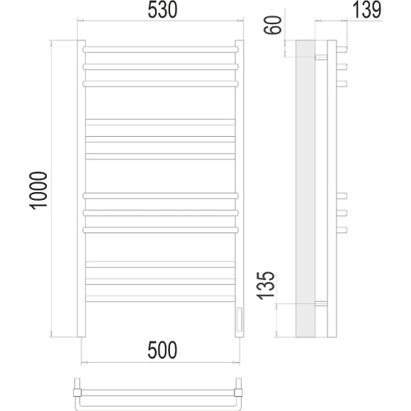 Электрический полотенцесушитель Terminus Соренто П12 500х1000 4670078527196 Хром Электрический полотенцесушитель Terminus Соренто П12 500х1000 4670078527196 Хром