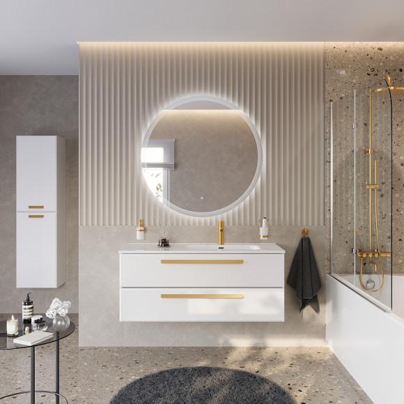 Тумба под раковину Cezares Eco-Cer-N 120 R ECO-CER-N-1200-2C-SO-BL-R подвесная Bianco Lucido без ручек