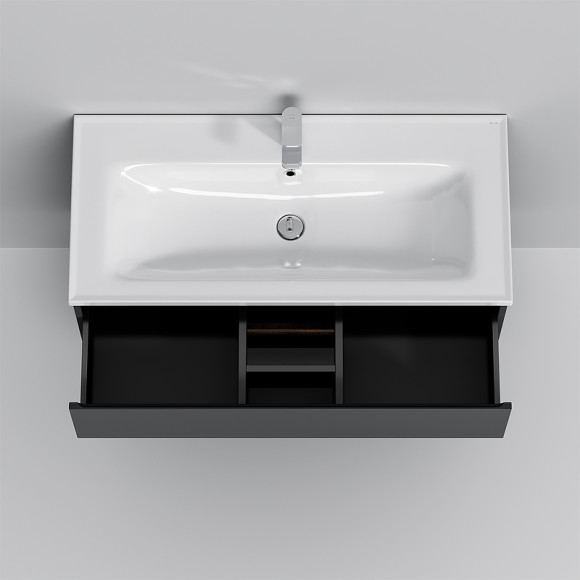 Тумба под раковину AM.PM X-Joy 100 M85AFHX1002BM подвесная Черная матовая