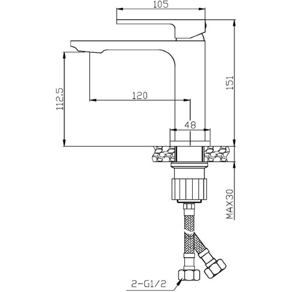 Смеситель для раковины Orange Lutz M04-021cr Хром Смеситель для раковины Orange Lutz M04-021cr Хром