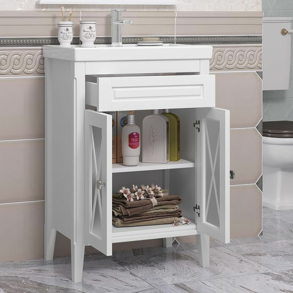 Тумба под раковину Opadiris Палермо 60 00-00006719 Белая матовая Тумба под раковину Opadiris Палермо 60 00-00006719 Белая матовая