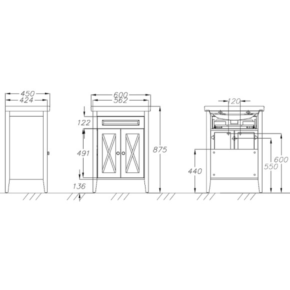 Тумба под раковину Opadiris Палермо 60 00-00006719 Белая матовая Тумба под раковину Opadiris Палермо 60 00-00006719 Белая матовая