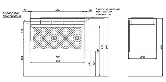 Консоль под раковину Allen Brau Liberty 90 1.33003.BB Черный браш Консоль под раковину Allen Brau Liberty 90 1.33003.BB Черный браш