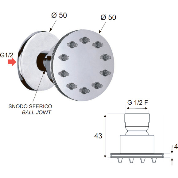 Боковая форсунка Remer NX34JET Хром Боковая форсунка Remer NX34JET Хром