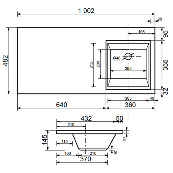 Тумба с раковиной Эстет Dallas Luxe 100 R ФР-00002318 Белая