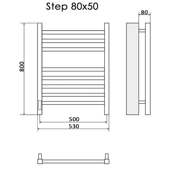 Электрический полотенцесушитель Ника Step-2 80/50 Белый матовый