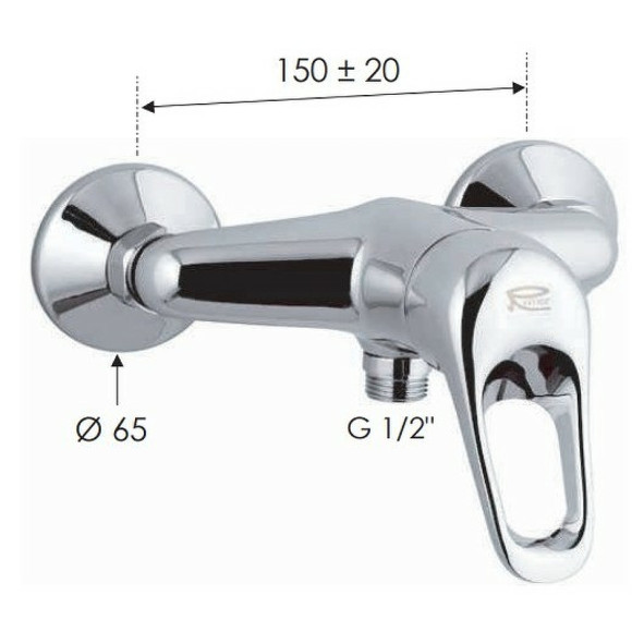 Смеситель для душа Remer Kiss K33 Хром