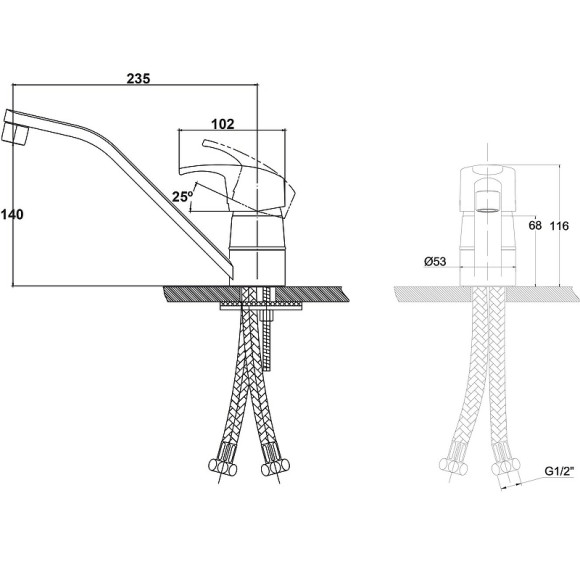 Смеситель для кухни Kaiser Leon 19300 Хром Смеситель для кухни Kaiser Leon 19300 Хром
